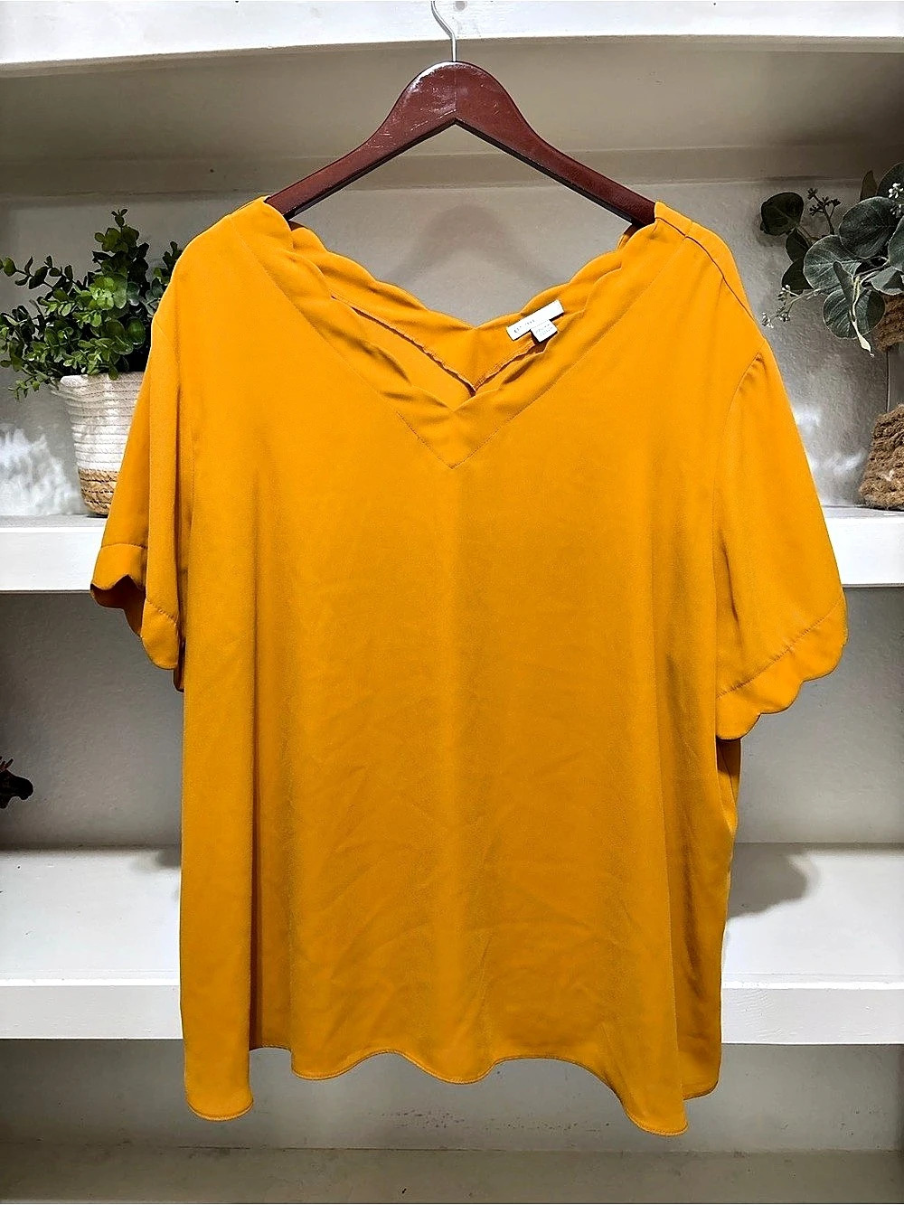 Est. 1946 Mustard Yellow Ruffle Sleeve Blouse